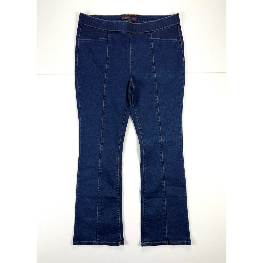 No Boundaries Womens XL 15-17 34x30 Pull On Bootcut Jeans Dark Wash Stretch 1948